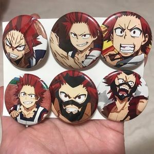 My Hero Academia Eijiro Kirishima Pinback Bu…